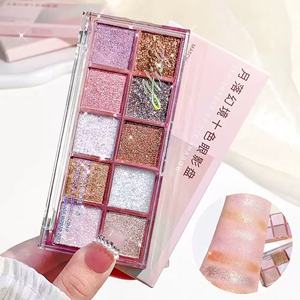 Coeur usine haute qualité 12 couleurs miroitant paillettes ombre à paupières Palette de maquillage cosmétiques pour foncé en gros poudre pour les yeux en vrac - Product Image 6