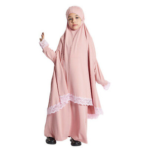 Bescheidene muslimische Kinder Set 2 Stück Jilbabs Mädchen Gebets kleid Abaya Khimar Hijab Rock Anzug für Kinder CD0020 - Product Image 3