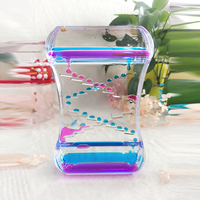 Sablier créatif bicolore à mouvement liquide et bulles, fait main, pour jouets sensoriels anti-stress, ornement de bureau et artisanat