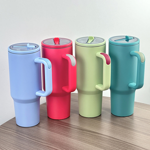Premium 40oz Double Wall Vacuum Insulated Stainless Steel Travel Mug with Handle Flip Lid Keeps <b>Drinks</b> Cold 24 Hours for Home Of - Product Image 6