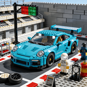 Pit Stop <span class=keywords><strong>Garage</strong></span> bricolage personnalisé Supercar Station Service scène plastique brique blocs de construction ensemble pour voiture passionné Collection cadeau - Product Image 1
