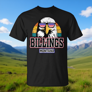 Camiseta Billings Montana Usa Flag American Eagle para hombres, mujeres y niños - Product Image 3