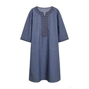 Nouvelle Collection 2026 : Vêtements Islamiques Enfant en Gros - Jubba Thobe Brodé pour Garçon, Robes Musulmanes Kaftan, Style Ethnique Dubaï, Manches Courtes <span class=keywords><strong>D</strong></span>écontractées - Product Image 4