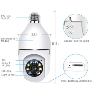 Caméra ampoule Wi-Fi PTZ IP <span class=keywords><strong>Yi</strong></span>-iot, la meilleure caméra 360° pour la maison, vision nocturne automatique, intérieur/extérieur, réseau CCTV, lampe de sécurité domestique, caméra E27 - Product Image 6