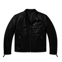 Jaket Kulit Asli Pria untuk Berkendara Motor, Motif Kamuflase, Kerah Tegak, Slim Fit, Tahan Air, Anti Angin, Bernapas, dengan Ritsleting, Grosir