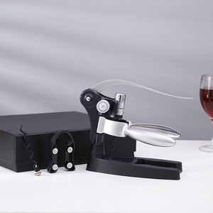 <span class=keywords><strong>Tire</strong></span>-<span class=keywords><strong>bouchon</strong></span> lapin en alliage de zinc Ensemble ouvre-vin avec coupe-feuille, conception de levier, Logo personnalisé avec boîte-cadeau - Product Image 2