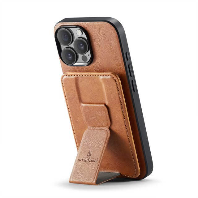 PU Leather Wallet Case Back Card Slot Clasp Kickstand Hand Strap Protective Cover for iPhone 16 Plus Pro Max