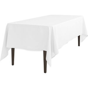 Nappe Rectangle 60x102 pouces Table à 6 pieds en polyester lavable Nappes blanches pour événements - Product Image 1