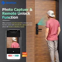 Nouvelle serrure de porte intelligente avec caméra Wifi, application Tuya, visionneuse numérique de judas, serrure de porte intelligente avec empreintes digitales et caméra