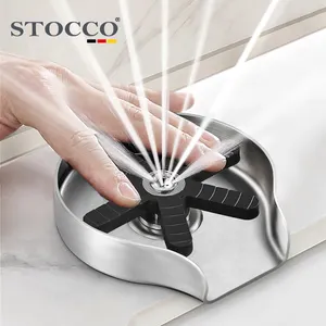 Siyah ABS paslanmaz çelik 304 cam çalkalayıcı mutfak lavabo için otomatik bardak yıkama yüksek basınçlı musluk cam çalkalayıcı