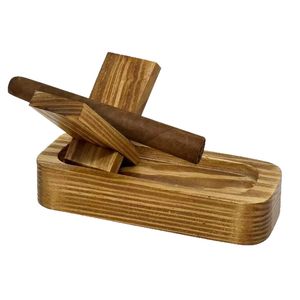 Wooden Cigar Ashtray With Holder <b>Pine</b> Minimalist Design Home Use Personal Gift - Product Image 5