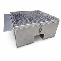 Boîte à outils robuste en aluminium pour camion, coffre de rangement en tôle diamantée pour semi-remorque, pick-up, remorque, camping-car, capacité 220 lb, argent