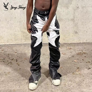 <span class=keywords><strong>Pantaloni</strong></span> YYSY Streetwear con Zip in Ecopelle, Stile Hip Hop, Personalizzabili con Patchwork, Comodi <span class=keywords><strong>Pantaloni</strong></span> a Gamba Larga per <span class=keywords><strong>Uomo</strong></span> - Product Image 2