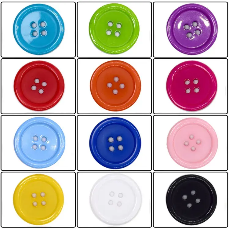 YYX Custom Fancy Candy Color 4 Holes Button Resin Buttons Plastic Buttons For Craft Sewing Clothing Coat T-Shirt DIY