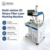 Machine de marquage laser à fibre multi-stations 20W 30W 50W pour le marquage de logos fins et de micro-textes sur les bases de lampes LED
