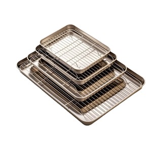 Plateau carré en acier inoxydable 304 avec grille de contrôle de l'huile pour la cuisson et l'assaisonnement du barbecue - Product Image 5