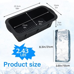 2.43 libbre mattoni di ghiaccio stampo in Silicone riutilizzabile creazione di bagni giganti refrigeratore a immersione cubetti di ghiaccio stampi vassoi Extra-grandi blocchi di ghiaccio - Product Image 2