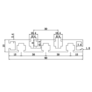 6063 Profil d'extrusion en aluminium à fente de 6mm à vendre 6-1590 - Product Image 3