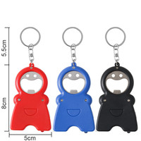 Vente chaude lumière LED lampe de poche ouvre-bouteille porte-clés Logo personnalisé multifonction ruban à mesurer porte-clés cadeau promotionnel