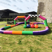 Parcours de course gonflable géant haute résistance et étanche en PVC, avec accessoires et jeux d'obstacles inclus