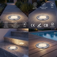 Lumière LED extérieure encastrée au sol en acier inoxydable IP68 étanche RGB blanc froid/chaud 12W pour terrasse paysagère
