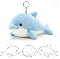 Porte-clés en peluche animaux mignons : Dauphin, Pingouin, Renard, Phoque – Jouet en peluche personnalisable OEM/ODM, vente en gros, cadeau
