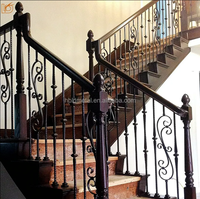 Balustres d'escalier en fer massif de haute qualité, faciles à installer, en forme de S, pour escalier d'appartement intérieur, villa