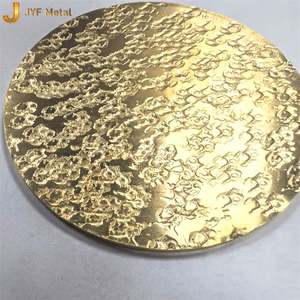 LL258 Placa de Acero Inoxidable 304/316L Martillada a Mano, Color Latón Espejo, Grabada en Relieve, Estampada en Oro Titanio, Plegado y Corte Personalizados - Product Image 2