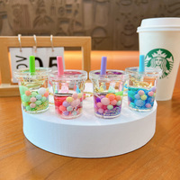 Coloré Boba lait thé liquide porte-clés personnalisé mignon bulle flottante pour voiture pendentif sac bricolage breloques bijoux acrylique porte-clés