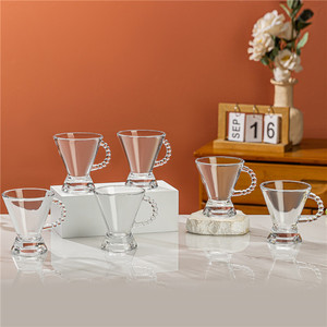 Ilya Juego de vasos y platos de vidrio de seis piezas Juego de platos de vidrio de dos piezas para café y té Juego de agua elegante - Product Image 6