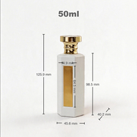 Flacon de parfum arabe en verre mat avec capuchon vintage 50ml, MOQ, couleur personnalisée, pulvérisateur à pompe, sérigraphie, atomiseur pour femme