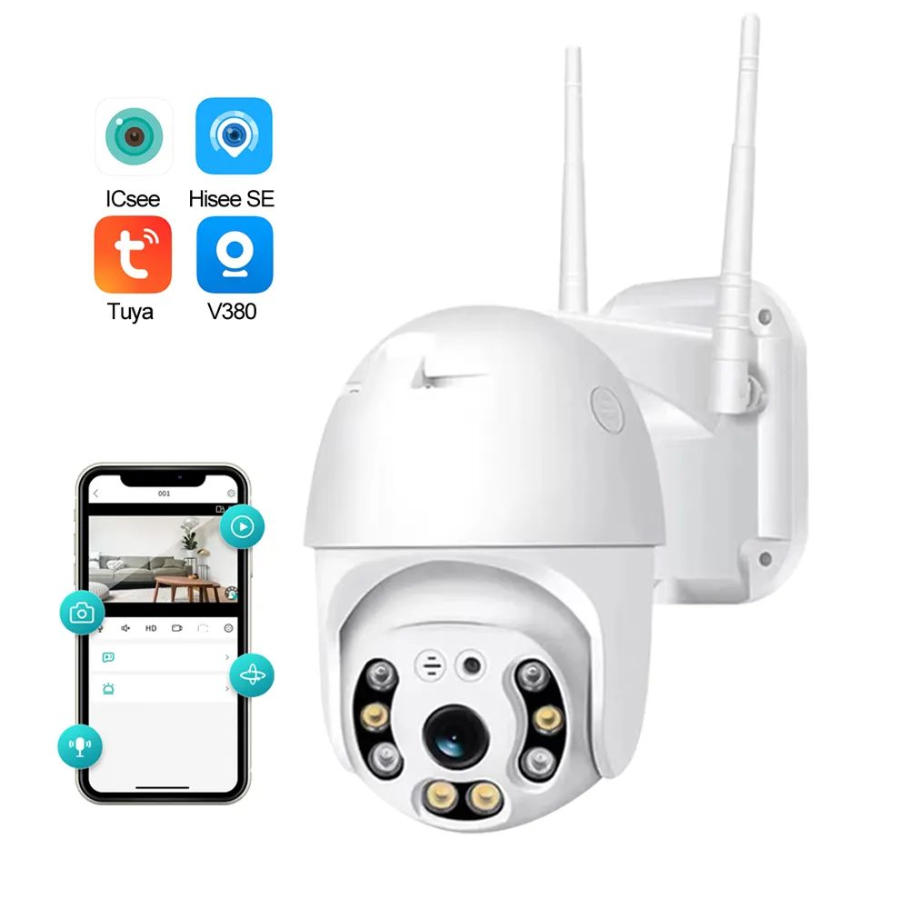 Icsee 1080p 3mp 5mp Audio bidirezionale P2p 360 Cloud Storage Smart Wireless Wifi Camera CCTV Outdoor Ptz Security Ip Network Camera