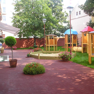 بلاط مطاطي للأرضيات، بلاط متشابك للاستخدام الخارجي في ملاعب كرة السلة، بلاط مطاطي متداخل على شكل عظمة الكلب - Product Image 6