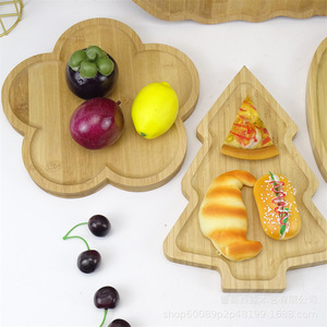 Bamboo Wood Divided Plates For Kids Home Use Solid Color Fruit <b>Tea</b> <b>Trays</b> - Product Image 1