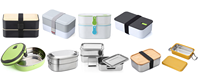 Boîte à lunch isotherme en acier inoxydable à double paroi 18/8, récipient alimentaire sous vide en métal, bento thermique pour enfants, pot isotherme anti-fuite