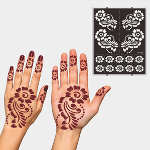 Pochoirs personnalisés réutilisables autocollants pour tatouages temporaires au <span class=keywords><strong>henné</strong></span>, motifs mandala, peinture corporelle, tatouages au jet de jus pour les doigts en PVC - Product Image 3