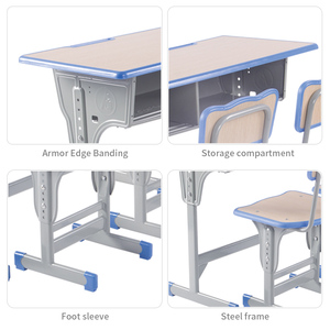 <span class=keywords><strong>Escritorio</strong></span> y <span class=keywords><strong>silla</strong></span> de estudio para niños de doble asiento ajustable escolar personalizado para escuela primaria y secundaria para dos estudiantes - Product Image 2