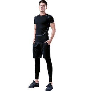 Ropa Deportiva de Entrenamiento Personalizada para Hombre, Conjunto Deportivo de Compresión de 3 Piezas, Conjuntos de Fitness para <span class=keywords><strong>Gimnasio</strong></span> - Product Image 5