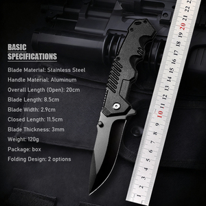 Dao gấp đa năng nhôm đen bán chạy, tùy chỉnh, bỏ túi, dùng ngoài trời, săn bắn, cắm trại, sinh tồn, 217 EMHTiii, quà tặng Giáng sinh - Product Image 6