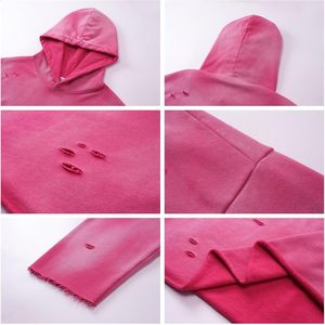 Sudadera con Capucha Rasgada para Mujer FOXA, Mezcla de Algodón, Tejido de Punto, Estilo Casual Urbano, con Agujeros Desgastados - Product Image 5