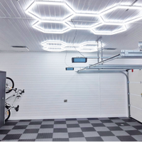 HanYin Lampe hexagonale à led en aluminium noir Luminaire de plafond hexagonal modulaire pour garage