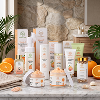 Kit de Soins Visage Éclaircissant et Antioxydant à la Vitamine C Fermentée : Nettoyant, Tonique, Sérum, Crème et Crème Solaire
