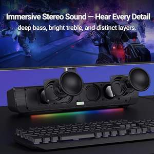 Inwa Computer Speakers <b>Mic</b> <b>Gaming</b> 2.1 Channel Virtual Surround Sound Metal Cabinet 10-30W PC PS5 Switch1/2 Desktop Monitor USB - Product Image 3