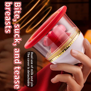 Jouet de masturbation féminin 3 en 1, grande bouche, succion du sein, léchage du mamelon, morsure clitoridienne, vibromasseur rose avec alimentation USB - Product Image 4