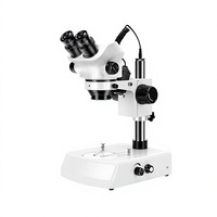 Microscope stéréo industriel avec écran LCD, indice de protection IP55, binoculaire, source de lumière supérieure et inférieure, grossissement 3,5-50X pour montres