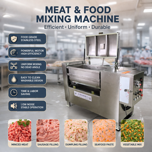 Mezcladora Industrial de Carne al Vacío de Frecuencia Variable con Doble Paleta <span class=keywords><strong>y</strong></span> Descarga Hidráulica para Salchichas <span class=keywords><strong>y</strong></span> Jamón Premium - Product Image 1