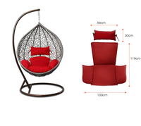 Fauteuil suspendu confortable pour intérieur et extérieur, chaise œuf de loisirs pour balcon, coussin amovible, lavable et pliable