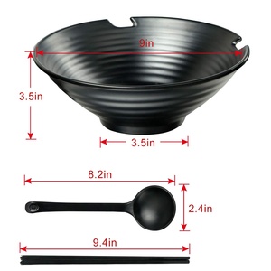 Bols à <span class=keywords><strong>ramen</strong></span> <span class=keywords><strong>japonais</strong></span> en mélamine écologiques A5, ensembles de salades et de nouilles avec logo personnalisé, vaisselle de restaurant, <span class=keywords><strong>kit</strong></span> d'ustensiles, vente en gros - Product Image 5