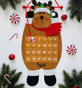 <span class=keywords><strong>Calendario</strong></span> de Adviento Navideño Colgante de Fieltro con Diseño de Reno, <span class=keywords><strong>Calendario</strong></span> Creativo de Cuenta Regresiva de Navidad de 24 Días con Colgante Decorativo - Product Image 1