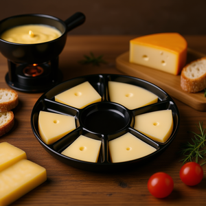 Juego de 6 piezas de cerámica negra Fondueteller Anneli para servir queso - Product Image 3